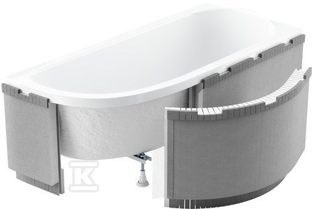 Obudowa podpłytkowa Standard Plus 240x58 cm z podcięciem na stopy/LED do wanien półokrągłych
