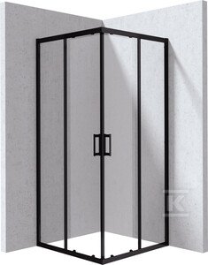 Kabina Onnline New kwadratowa, profil nero, szkło transparentne 90x195cm DMA226
