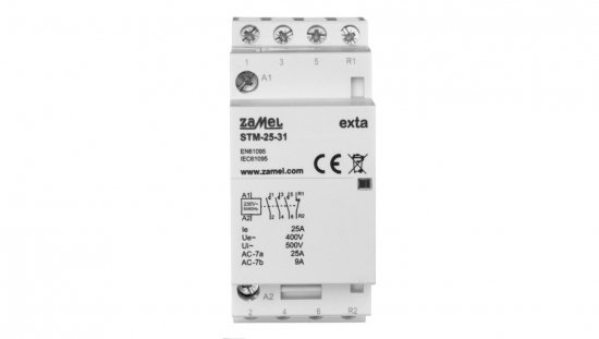 Stycznik modułowy cewka 25A 230V AC 3xZ 1xR TH35 EXTA ZAMEL STM-25-31 EXT10000292