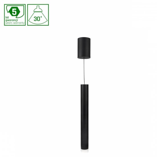 HANGIT MULTIWAY S 11W WW 230V 30° IP20 48X400BAZA80X115 CZARNY,REG.WYSOKOŚĆ, PLUS CZARNY RING, 5 LAT