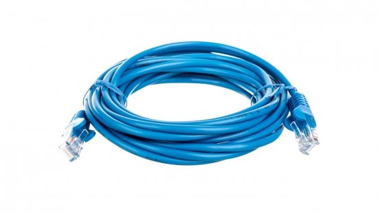 Kabel krosowy patchcord U/UTP kat.5e CCA niebieski 5m 68375