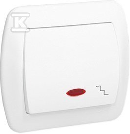 Łącznik schodowy z podświetlany AW6L/11 Akord biały + Puszka natynkowa APN1/11 Akord biały DMS077