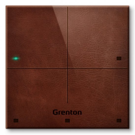 Panel dotykowy Grenton / 4 pola dotykowe / TF-Bus / ciemny, wykonany z naturalnej skóry front