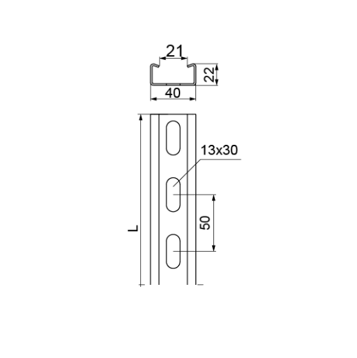 Ceownik wzmocniony CWD40H22/2 610120