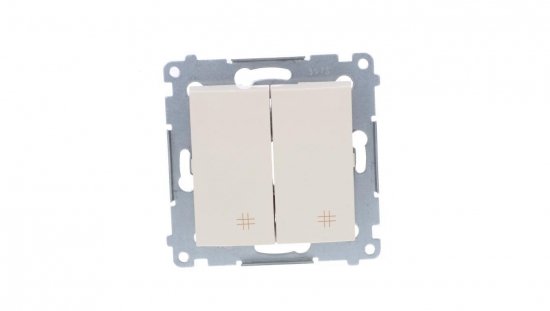 Simon 54 Łącznik krzyżowy podwójny 10AX 250V, szybkozłącza, krem DW7/2.01/41