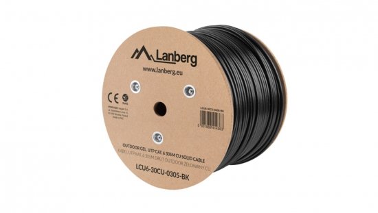 Kabel teleinformatyczny żelowany U/UTP kat.6 4x2xAWG23 outdoor /305m/