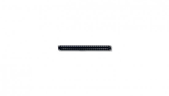 Patch panel 24 porty na moduły Keystone, 1U, czarny