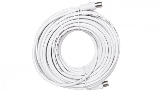 Przewód antenowy IEC 15m biały 11515