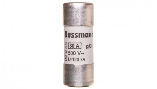 Wkładka cylindryczna 22x58mm 80A gG 500V AC C22G80