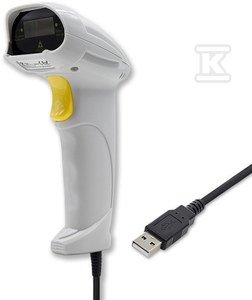 Laserowy czytnik kodów kreskowych 1D, Biały 50877