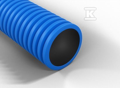 Rura karbowana w odcinkach średnica 50mm QRK 50 NIEBIESKA 450N /6m/