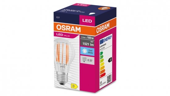 Żarówka LED E27 11W/840 E27 VALUE CL A FIL 100 non-dim 11W/840 4058075439597