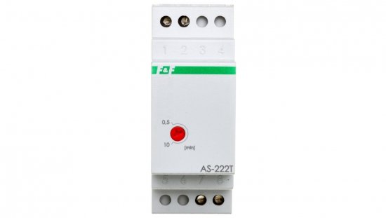 Automat schodowy z funkcją sygnalizacji wyłączenia oświetlenia i przeciwblokadą 10A 1Z 0,5-10min AS-222T