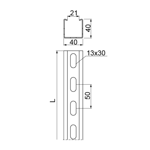 Ceownik wzmocniony CWP 40H40/3 1,5mm 611130
