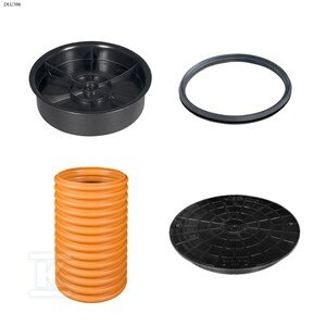 Studnia Diamir DN/ID 425 KORUGOWANA_ZESTAW: pokrywa dno 425 + trzon H=3m + pokrywa PP 425 kl.A15 DLU398