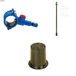 Nawiertka DN110x40 do rur PVC/PE, PN16, GJS + obudowa sztywna + skrzynka żeliwna ZESTAW DLW421