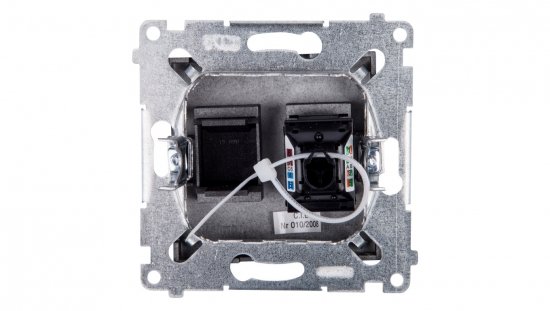 Simon 54 Gniazdo komputerowe pojedyncze RJ45 kat.6 z przesłoną antracyt D61.01/48