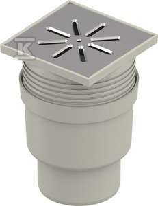 Wpust punktowy/piwniczny/podłogowy Aqua Ambient Standard d110mm, odpływ pionowy, kratka nierdzewna 150x150mm 1136470