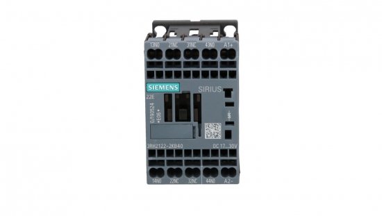 Stycznik pomocniczy 2Z 2R cewka 24V DC 0.7..1.25Us z diodą tłumiącą S00 bez możliwości montażu styków sprężynowe 3RH2122-2KB40