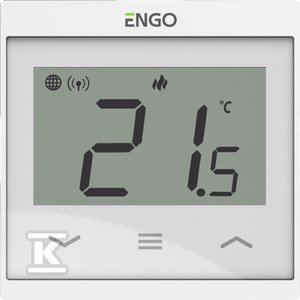 Regulator temperatury Internetowy, ENGO E55-W, podtynkowy, do ramki 55x55, Wi-Fi, 230V, biały