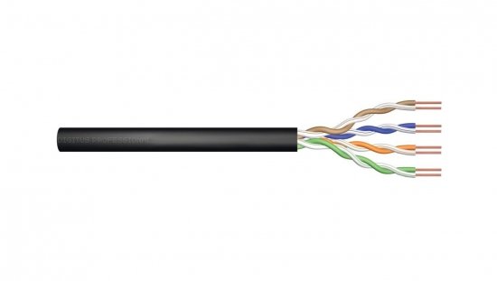 Kabel U/UTP kat. 5e 305m (szpula) PE drut czarny, zewnętrzny żelowany DK-TP512 /305m/