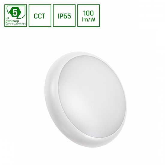 NYMPHEA CITY PRO 24W CCT 230V 120st IP65 IK10 FI330x79mm BIAŁY okrągła  5 lat gw.
