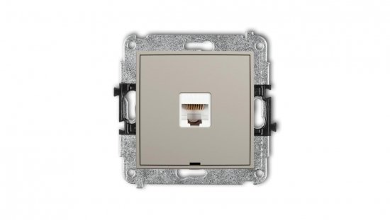 MINI Mechanizm gniazda komputerowego pojedynczego 1xRJ45, kat. 5e, 8-stykowy, bez pola opisowego taupe 60MGKBO-1