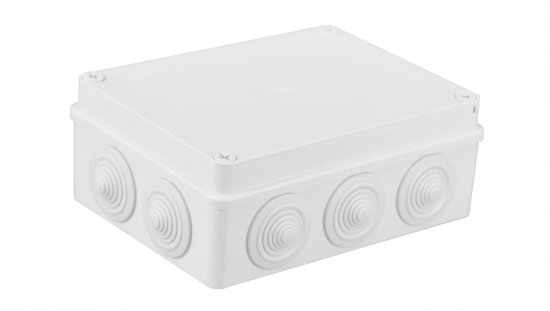 Puszka n/t hermetyczna 190x140x70 10 dławików IP55 biała S-BOX 406B