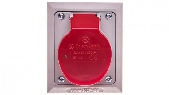 Gniazdo izolacyjne skośne p/t 16A 400V 4P IP44 2627-420