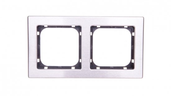SONATA Ramka podwójna stal inox metal R-2RM/37