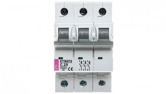 Wyłącznik nadprądowy 3P C 25A 6kA AC ETIMAT 6 002145518