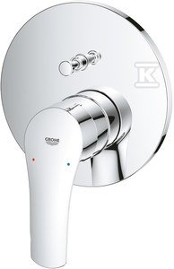 Bateria Eurosmart jednouchwytowa do obsługi dwóch wyjść wody, chrom, montaż ścienny podtynkowy, głowica Ceramiczna 46 mm, metalowa rozeta, metalowa dźwignia