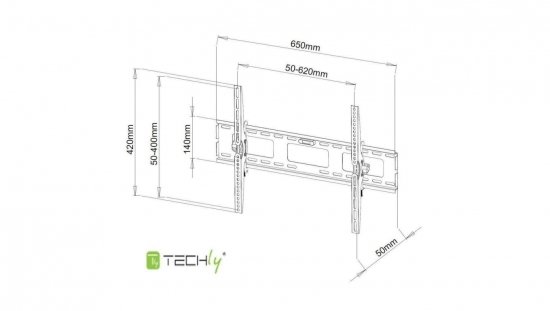 Uchwyt Ścienny TV LCD/LED 40-65 Cali 60kg Uchylny Slim