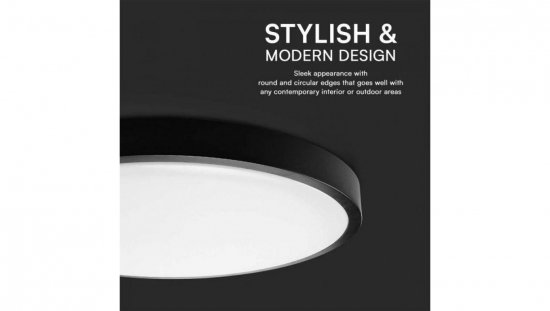 Plafoniera LED 24W 2500lm 4000K IP44 Okrągła fi295 Mleczny Czarna Ramka 76371