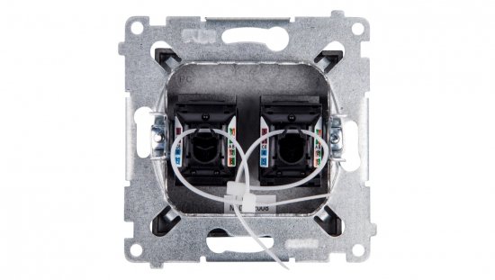 Simon 54 Gniazdo komputerowe podwójne 2xRJ45 kat.6 z przesłoną antracyt D62.01/48