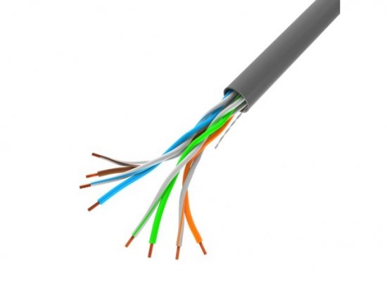 Kabel teleinformatyczny U/UTP kat.5e 4x2xAWG24 drut szary /305m/