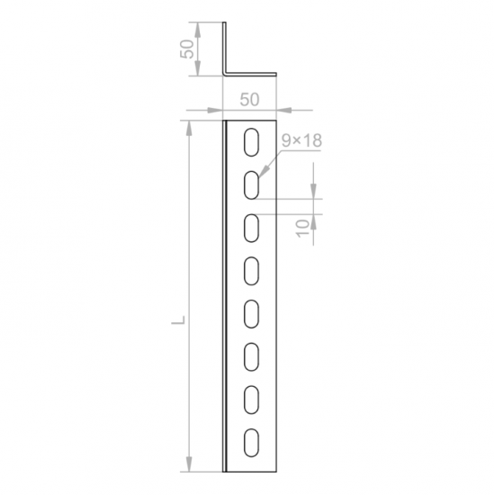 Kątownik cynkowany 50x50mm KTC50H50/2 /2m/ 621120