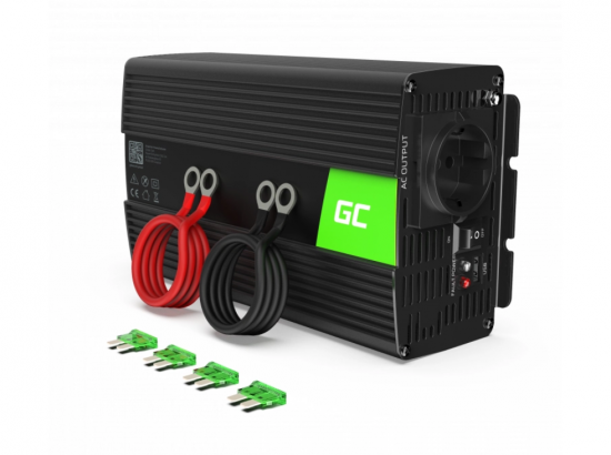 PRZETWORNICA NAPIĘCIA INWERTER Green Cell 12V -|} 230V 1000W/2000W CZYSTA SINUSOIDA INV09
