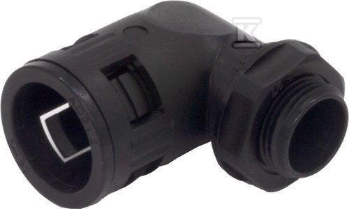 Dławik czarny 90&deg; M25x1,5 do peszla poliamidowego (16x21) T0219