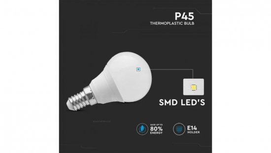 Żarówka LED E14 3,7W P45 320lm 6500K 180 st. IP20 214124