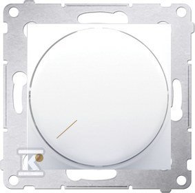 Ściemniacz obrotowy dwubiegunowy do LED ściemnialnych 230V (moduł) 5-215W instalacja 4-przewodowa, biały Simon54 + Ramka 1-krotna uniwersalna do puszek karton-gips IP20 / IP44, biały Simon54 DMS019