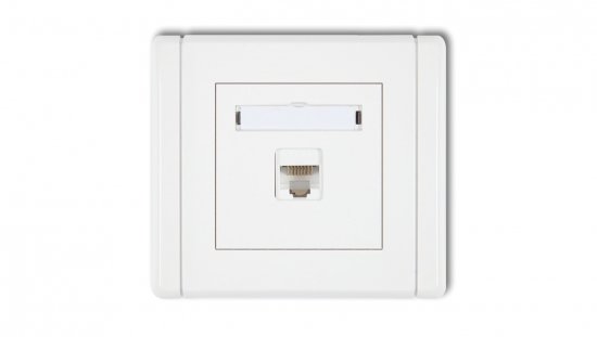FLEXI Gniazdo komputerowe pojedyncze 1xRJ45, kat. 5e, 8-stykowe biały FGK-1