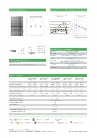 Moduł fotowoltaiczny panel PV 410Wp Jinko JKM410M-54HL4-V BF Czarna rama