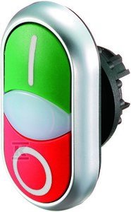 Napęd M22-DDL-GR-X1/X0 przycisk podwójny z samopowrotem podświetlany 216700