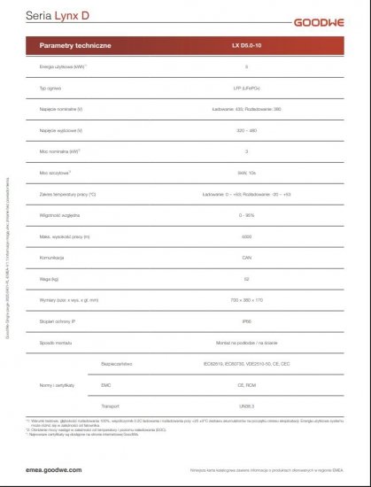 GoodWe ET G2 10 kW + Lynx D 20 kWh - zestaw falownik hybrydowy 3-fazowy + magazyn energii HV