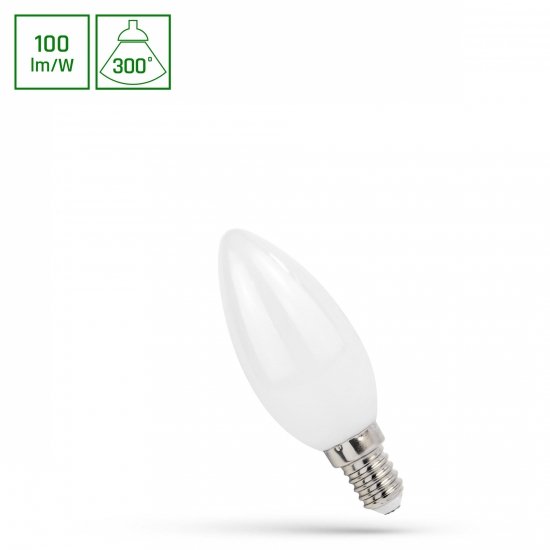 LED ŚWIECOWA E-14 230V 1W COG WW MILKY SPECTRUM