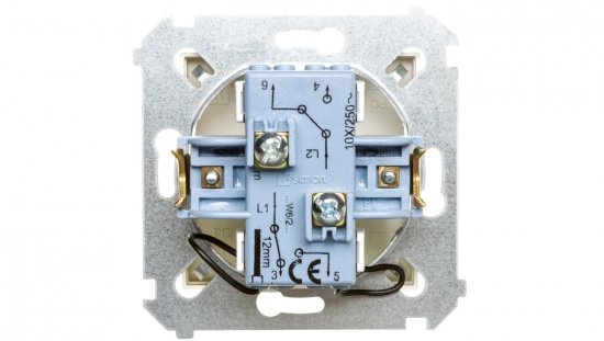 Simon 54 Łącznik schodowy podwójny z podświetleniem złoty mat DW6/2L.01/44