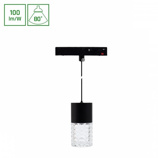 SYSTEM SHIFT BASIC - HANGIT CRYSTAL OPRAWA ZWIS 55X110MM (1100MM WIRE) 7W 4000K CZARNY