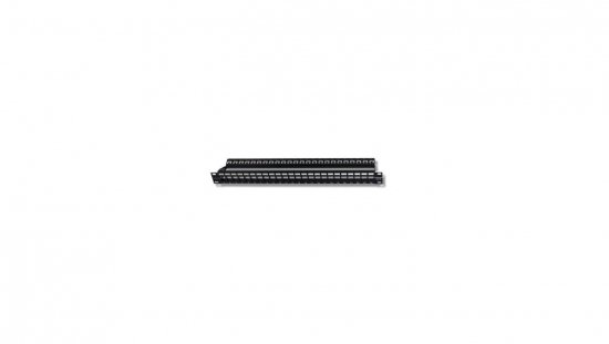 Patch panel 24 porty na moduły Keystone, 1U, czarny