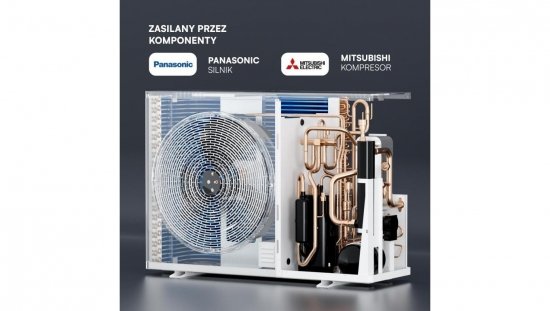 Pompa ciepła monoblok 12kW 1-faz V-TAC ATW +grzałka 3kW VT-M12KW-P1H3-W 32
